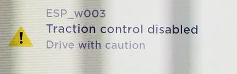 Tesla "Traction control disabled" alert clear