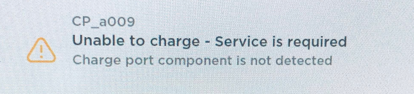 Tesla "Unable to Charge" CP_a009 alert clear