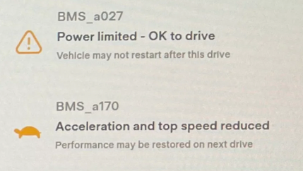 Tesla "BMS_a027" alert clear