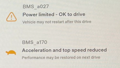 Tesla "BMS_a027" alert clear