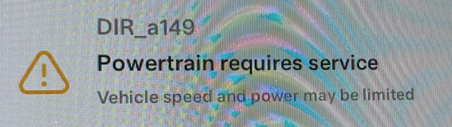 Tesla DIR_a149_oilPumpFailure Powertrain requires service alert clear