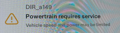 Tesla DIR_a149_oilPumpFailure Powertrain requires service alert clear