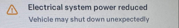 How to clear Tesla "Electrical system power reduced" alert