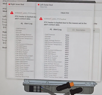 Tesla "VCRIGHT_a262" alert clear
