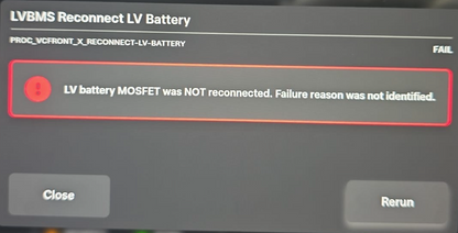 Close Tesla 16V Low Voltage Battery "MOSFET"