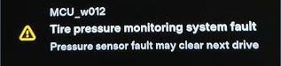 Tesla "Tire pressure monitoring system fault" alert clear/reset