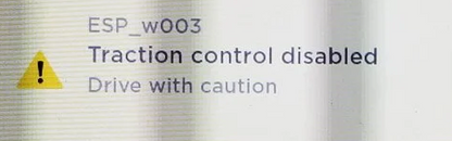 Tesla "Traction control disabled" alert clear
