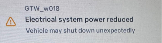 Tesla "Electrical system power reduced" GTW_w018 How to fix