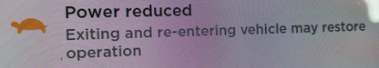 Tesla "Power Reduced" alert clear