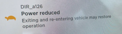 Tesla "Power Reduced" alert clear