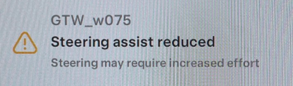 Tesla "Steering assist reduced" alert clear