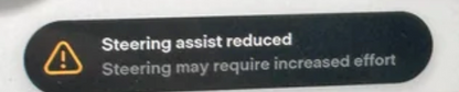 Tesla "Steering assist reduced" alert clear