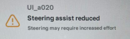 Tesla "Steering assist reduced" alert clear