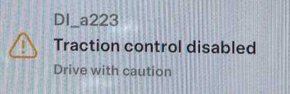 Tesla "Traction control disabled" alert clear