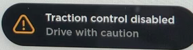 Tesla "Traction control disabled" alert clear