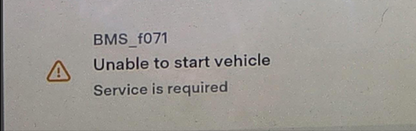 Tesla "Unable to start vehicle" BMS_f071 How to fix