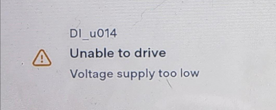 Tesla "Unable to drive" DI_u014 How to fix Voltage supply too low