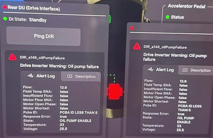 Tesla DIR_a149_oilPumpFailure Powertrain requires service alert clear