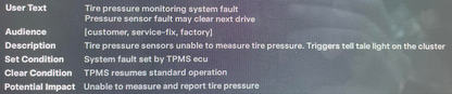 Tesla "Tire pressure monitoring system fault" alert clear/reset